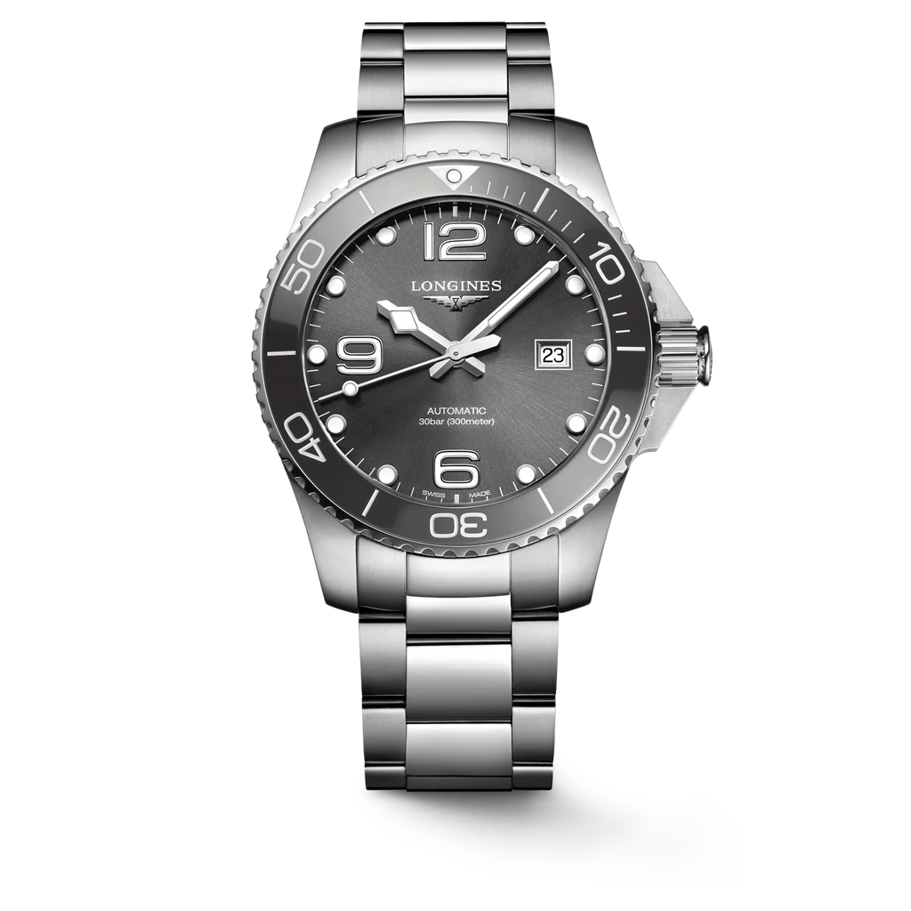 LONGINES HYDROCONQUEST CERAMIC GREY DIAL 43MM AUTOMATIC DIVING WATCH L37824766