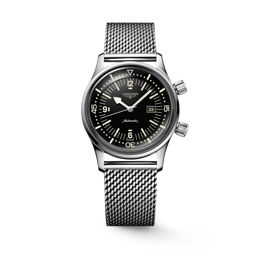 LONGINES LEGEND DIVER 42MM AUTOMATIC WITH MILANESE L36744506 Watchosity