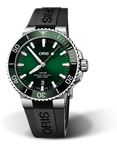 ORIS AQUIS DATE GREEN DIAL 01 733 7730 4157-07 4 24 64EB