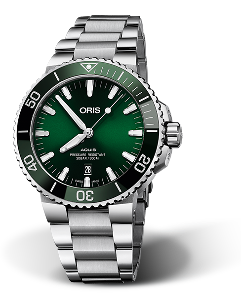 ORIS AQUIS DATE GREEN DIAL 01 733 7730 4157-07 8 24 05PEB